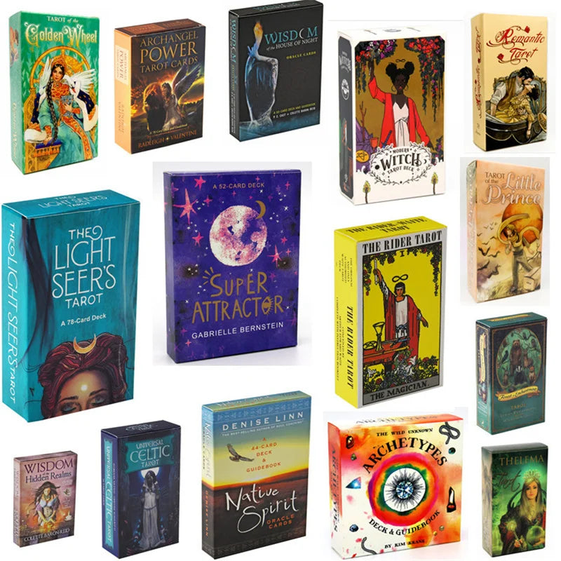 All-English Tarot Cards with Guide Book - The Rider Divination Tarot Cards for Beginners (Big Size)