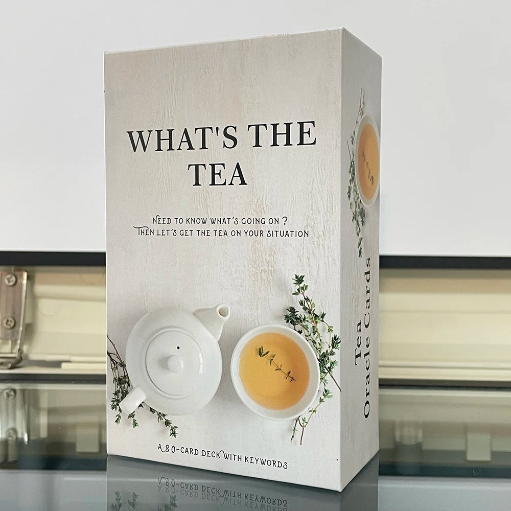 Tea Oracle Cards - 400 GSM Paper Fortune Telling Deck, Prophecy Divination (80 Cards, English Version)