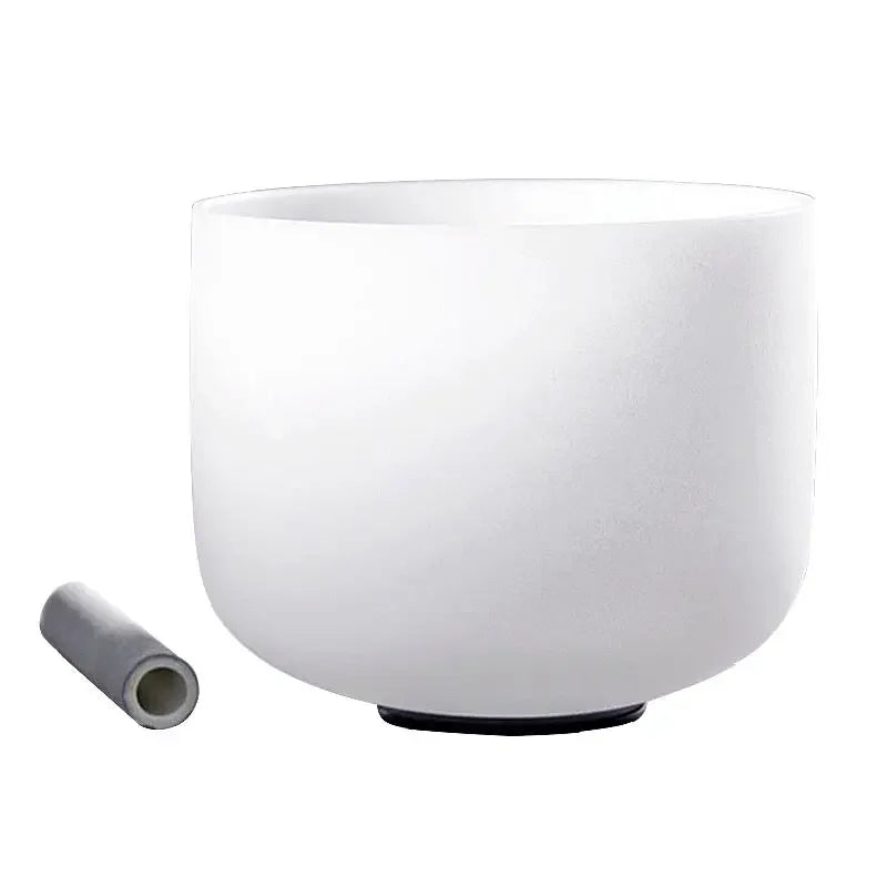 432Hz/440Hz Frosted Quartz Crystal Singing Bowl - Meditation and Chakra Sound Therapy