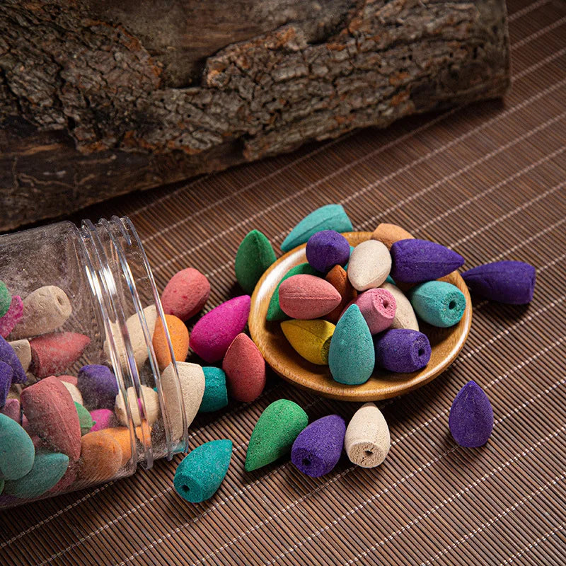200pcs Natural Waterfall Backflow Incense Cones - Lavender Aromatherapy Fragrance
