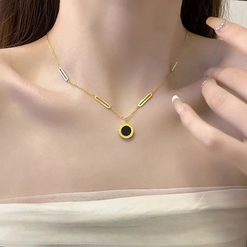 Black Roman Numeral Jewelry Set