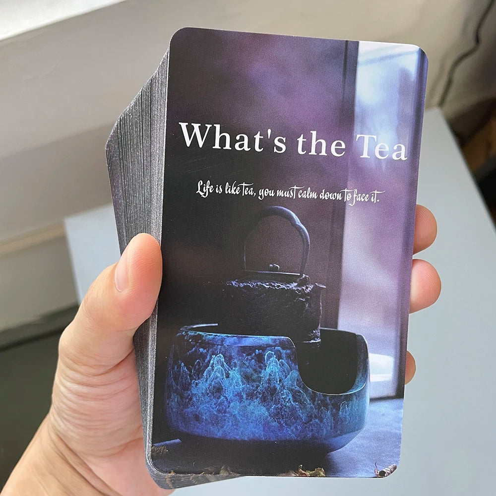 Tea Oracle Cards - 400 GSM Paper Fortune Telling Deck, Prophecy Divination (80 Cards, English Version)