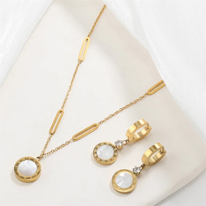 Roman Numerals Gold Jewelry Sets